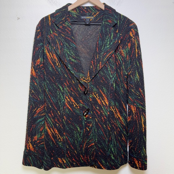 Eva Varro Women Blazer Jacket XL Art to Wear Lagenlook Multicolor Abstract - Picture 4 of 9